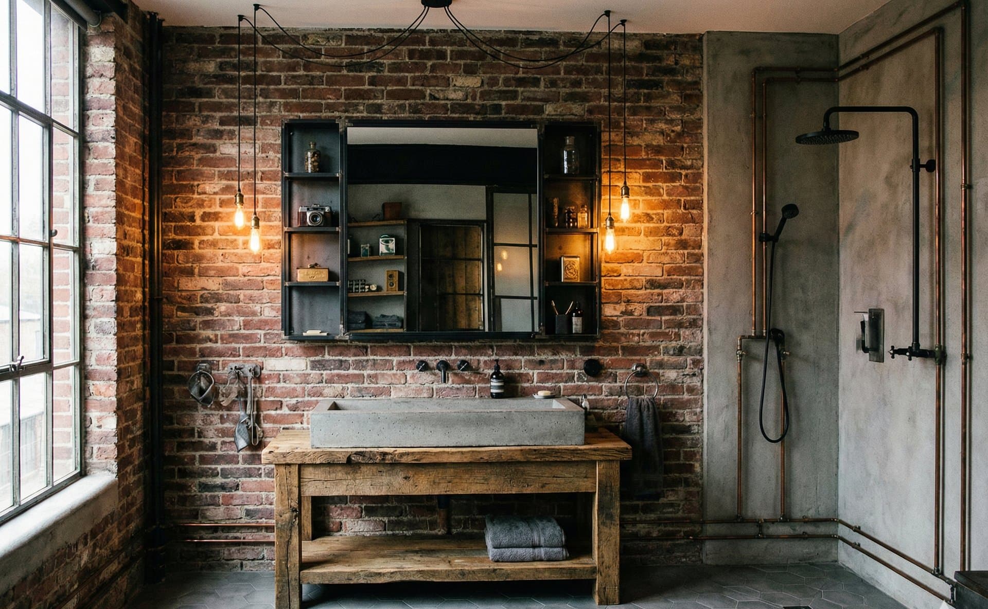Industrieele badkamer